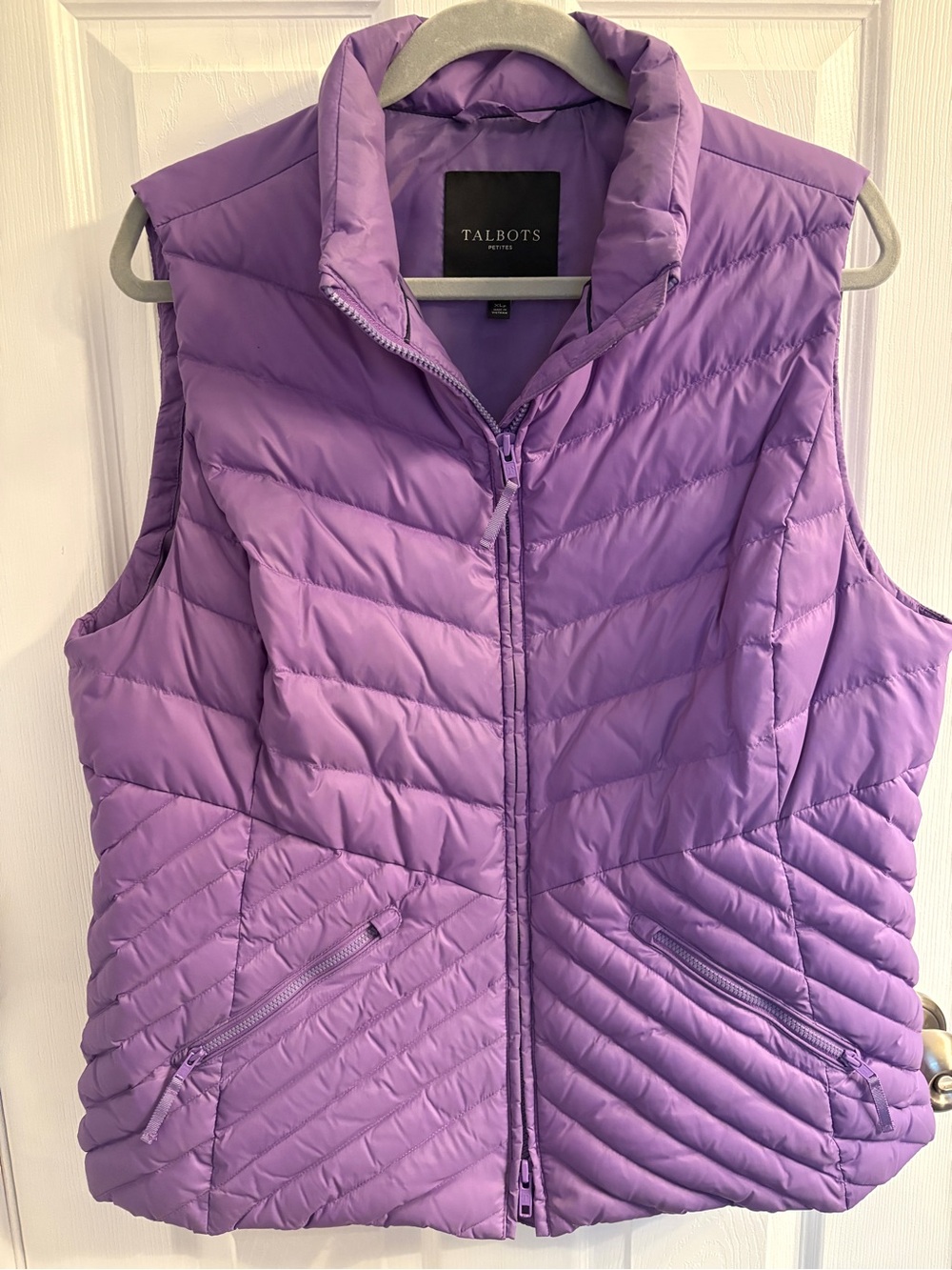 Talbots Lilac Quilted Puffer Vest #0358